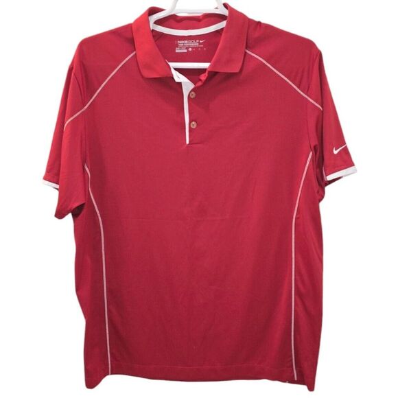 Nike Other - Nike Mens Extra Large Red White Golf Dri-Fit Polo Shirt Performance Sport